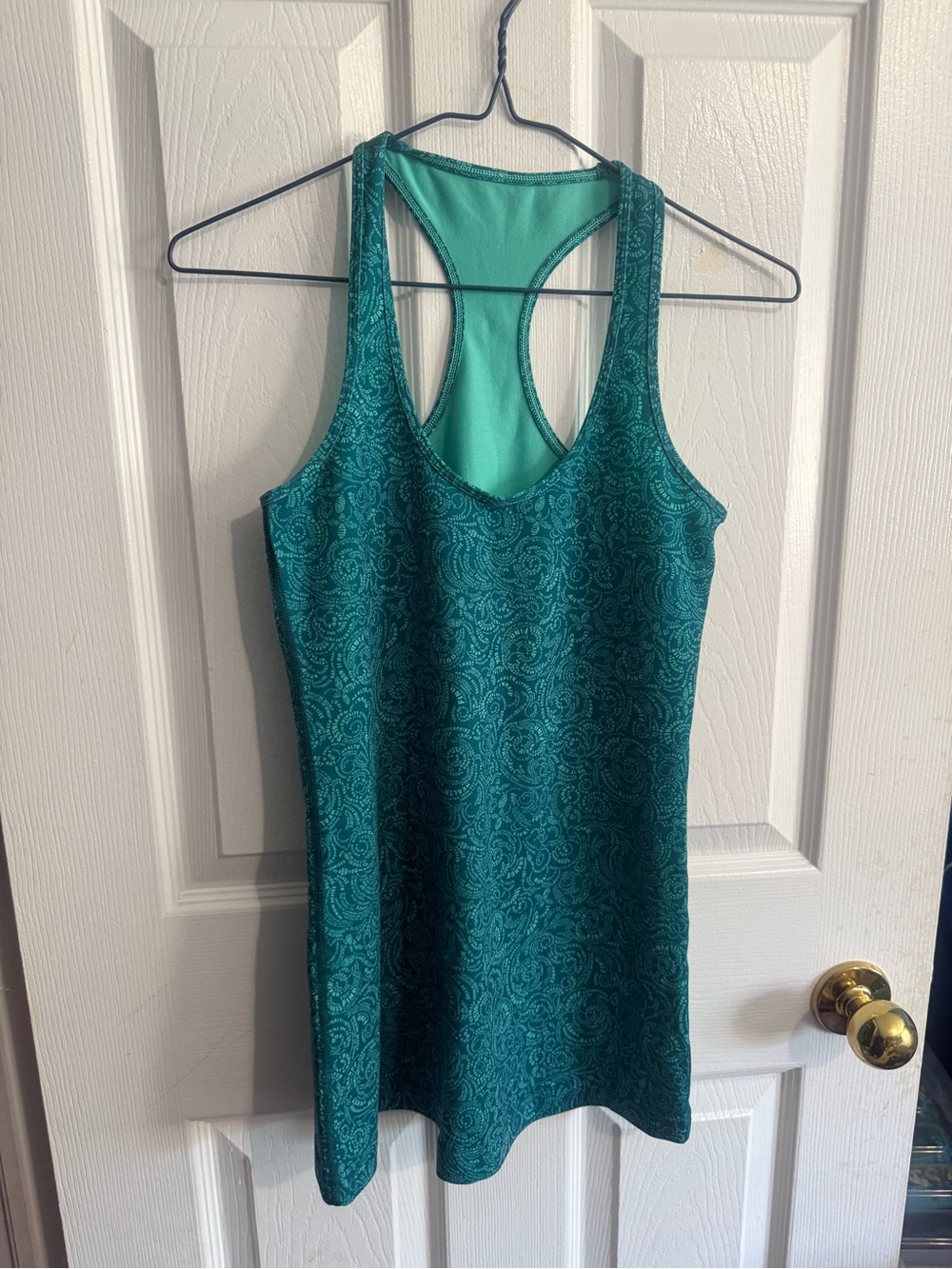 lululemon athletica Teal Paisley Racerback Tank